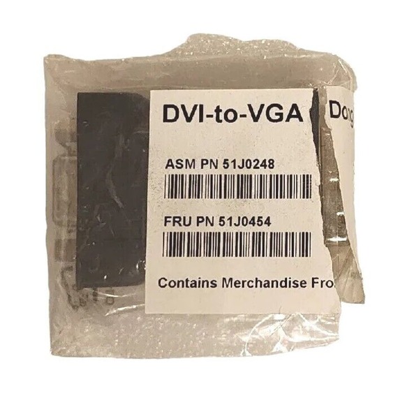 DVI to VGA Dongle Connector Adapter 51J0248 New In Opened Package - Picture 3 of 6